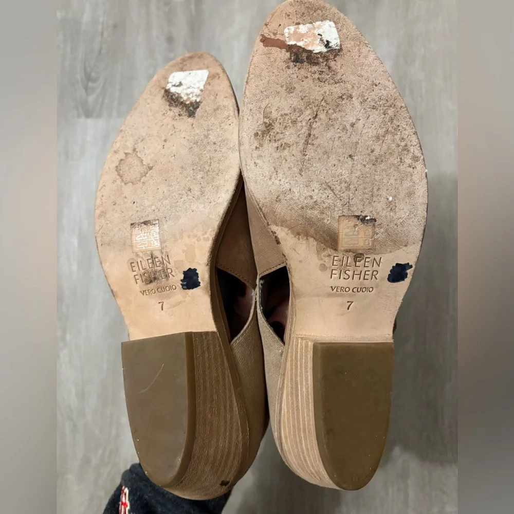 Eileen Fisher | Size 7 Tan Perry Leather‎ Ankle Booties